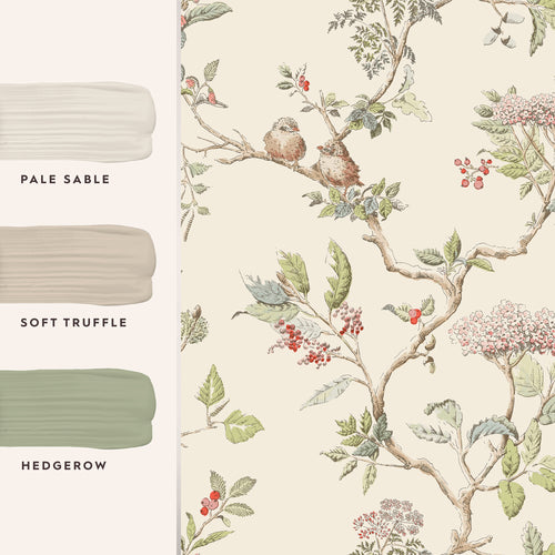 Laura Ashley Vliesbehang - Elderwood Natural - bomen - beige