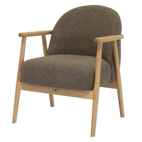 DÉJA Living Fauteuil Skövde - Taupe Stof/Eiken - 65x72x81cm - vtwonen shop