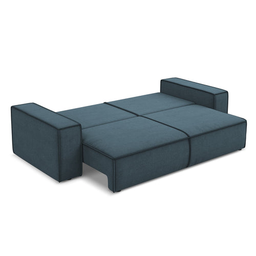 LaMiaSofa 3-zits slaapbank Livorno - textuurstof - jeans - 255x105x85