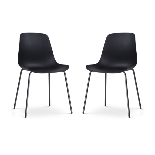 Nolon Nora-Pip Eetkamerstoelen Set van 2 - Zwart - Zwart Onderstel - vtwonen shop