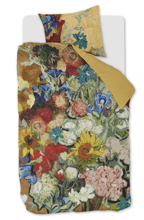 Beddinghouse x Van Gogh Museum dekbedovertrek Bouquet dAnniversaire - 140x200/220 cm - goud - vtwonen shop