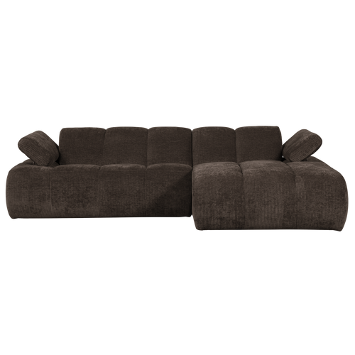 WOOOD chaise longue rechts Mojo - Geweven Ribstof - Bruin - 74x284x160 - vtwonen shop