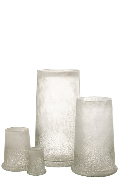 J-Line windlicht suiker - glas - wit - extra large