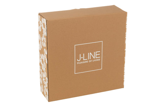 J-Line aperoschaal + dienblad 6 stuks - bamboe/keramiek - mix