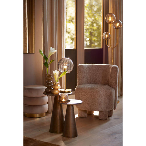 Light & Living bijzettafel Ynez - bruin - Ø29cm