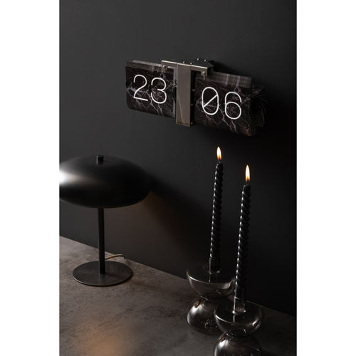 Karlsson tafelklok Flip Clock No Case Marble - zwart - 8.5x36x14cm - vtwonen shop