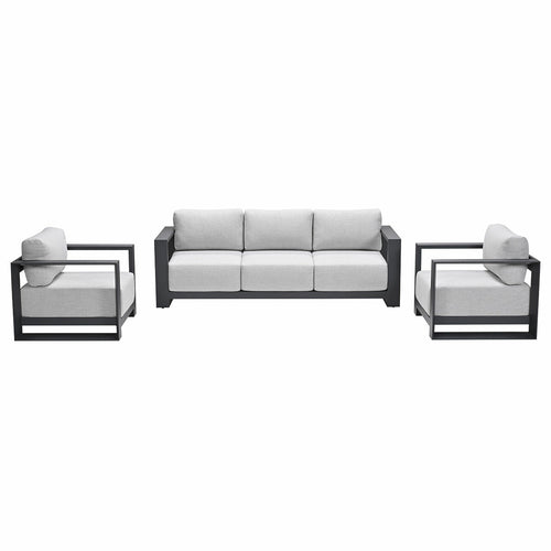 Garden Impressions loungeset Malakka donker grijs - 3-delig