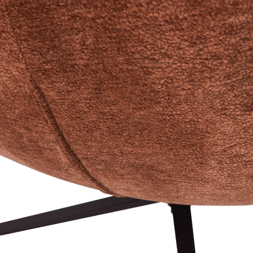 WOOOD draaifauteuil Maudi - Chenille - Bruin - 84x74x86