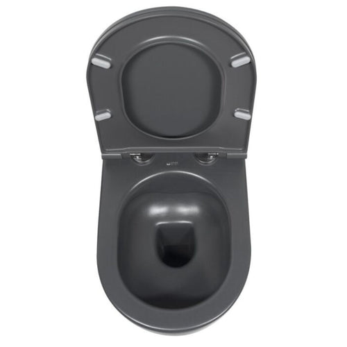 Isvea Wc Toilet Badkamer Hangend Antraciet Inclusief Softclose Toiletbril - vtwonen shop