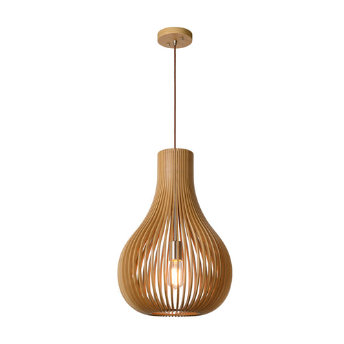 Lucide hanglamp BODO - 1xE27 - Licht hout - vtwonen shop