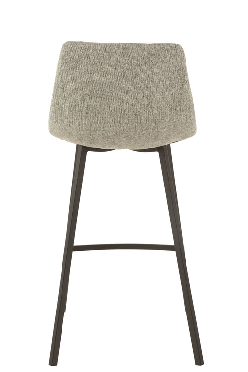 J-Line barstoel Stephane - textiel/metaal - grijs - 2 stuks