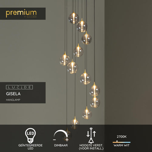 Lucide hanglamp GISELA - Geïntegreerde LED - Transparant - vtwonen shop