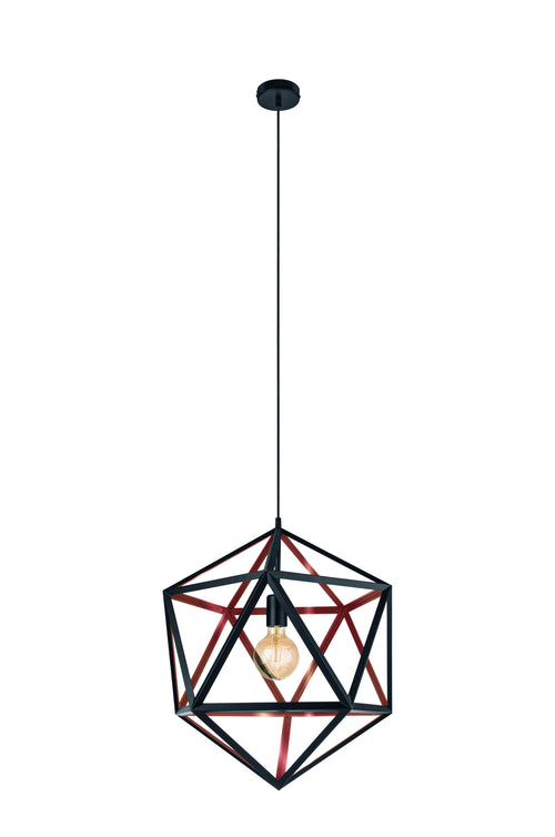 EGLO hanglamp Embleton 1 - e27 - ø 46 cm - zwart/koper - vtwonen shop