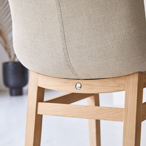 Tikamoon Stoel van eikenhout en linnen - Beige - vtwonen shop