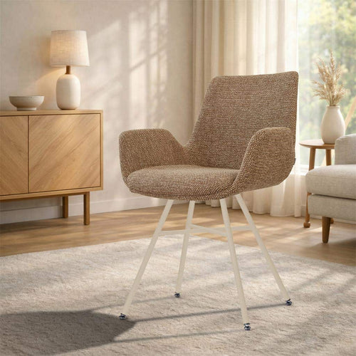 Nolon Noa-Eef eetkamerstoel bruin blend - beige onderstel