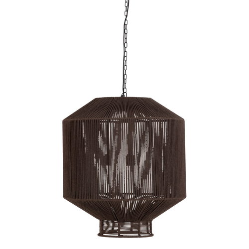 WOOOD hanglamp Juro - Metaal/Touw - Donkerbruin - 64x56x56
