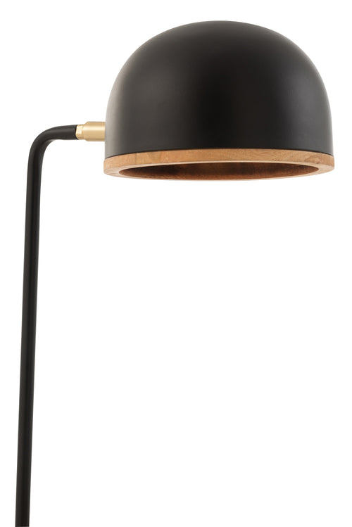 J-Line tafellamp Evy - ijzer/hout - zwart/naturel