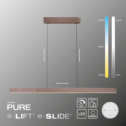 Neuhaus PURE hanglamp e-Lift - 3 lichts - 200  x 240   cm - bruin