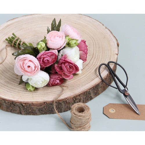 Mica Decorations Ranonkels Kunstbloemen Boeket - H22 x Ø19 cm - Roze