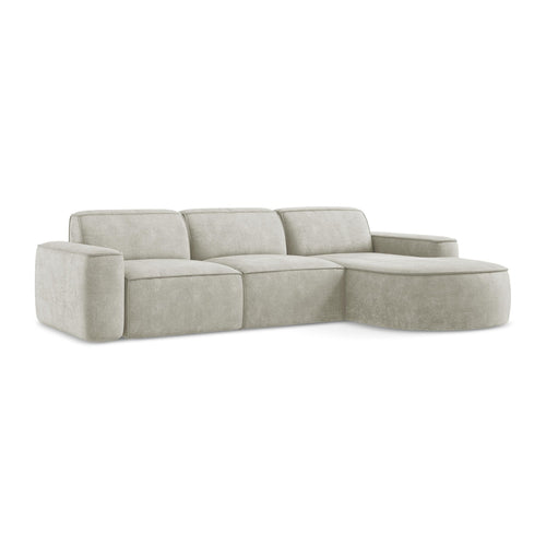 LaMiaSofa hoekbank rechts Melissa - chenille stof - parel - 284x166x70