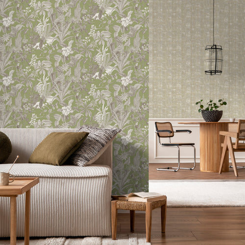 Sanders & Sanders behang tropische bladeren en bloemen vergrijsd groen - 53 cm x 10 m - 640244 - vtwonen shop