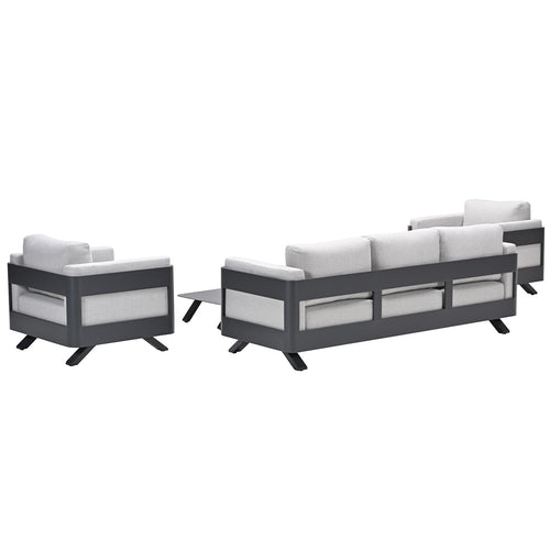 Garden Impressions loungeset Medellin 5-delig – carbon black - Valley sand
