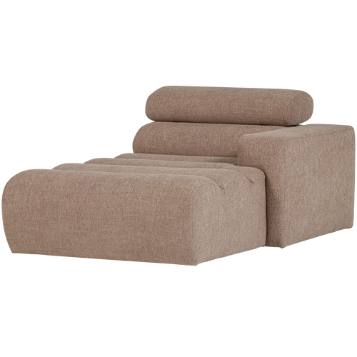 WOOOD chaise longue element arm rechts Novi - Polyester - Taupe - 86x109x173 - vtwonen shop