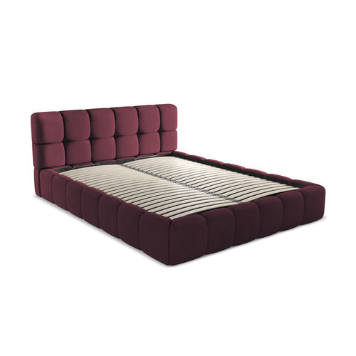 LaMiaSofa Bed met opbergruimte Roma - chenille stof - bordeaux - 180x228x82