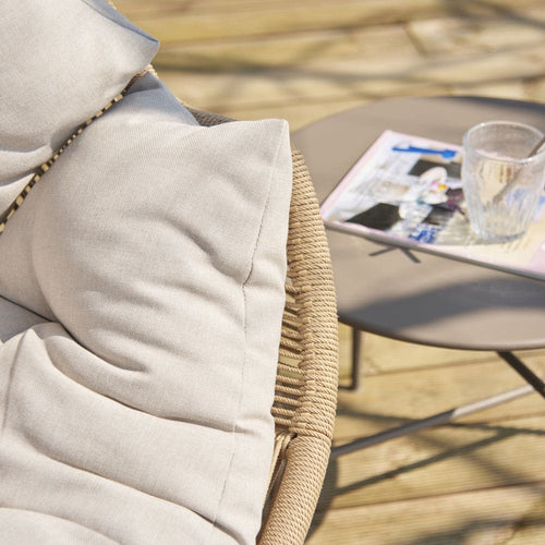 Lisomme Ayla Rattan Tuin Loungestoel Beige - Met Zitkussens - vtwonen shop
