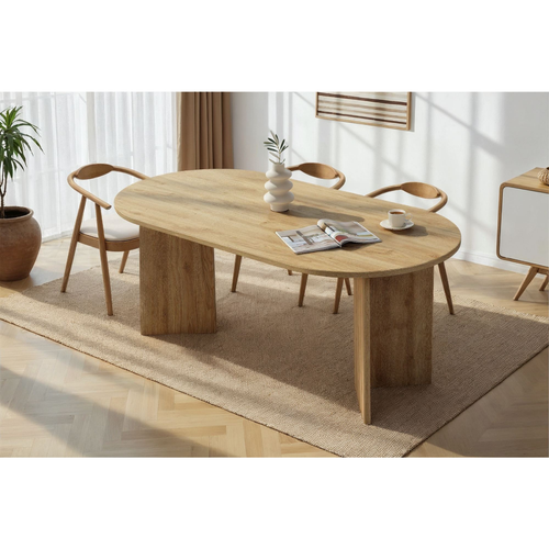 Calicosy - Eettafel met afgeronde randen SABLE - 89,5x180x75 cm