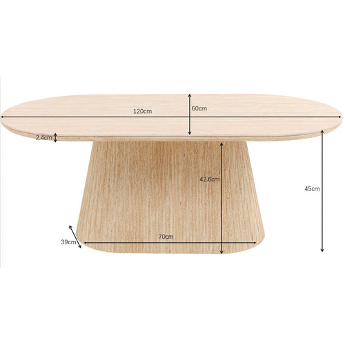 Kare Design Salontafel Alma Travertino 120x60cm