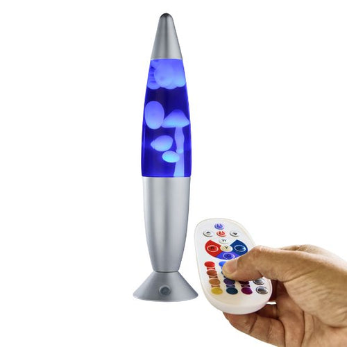 Lighto | Lavalamp zilver | 42,5 cm | RGB | 17 kleuren