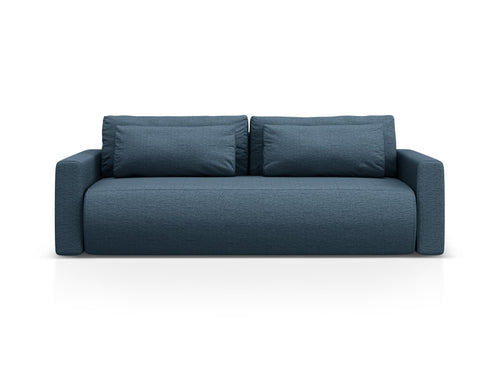 Cosmopolitan Design Slaapbank met opbergdoos Belfast 3-zits, structurele stof blauw - 105x238x84cm