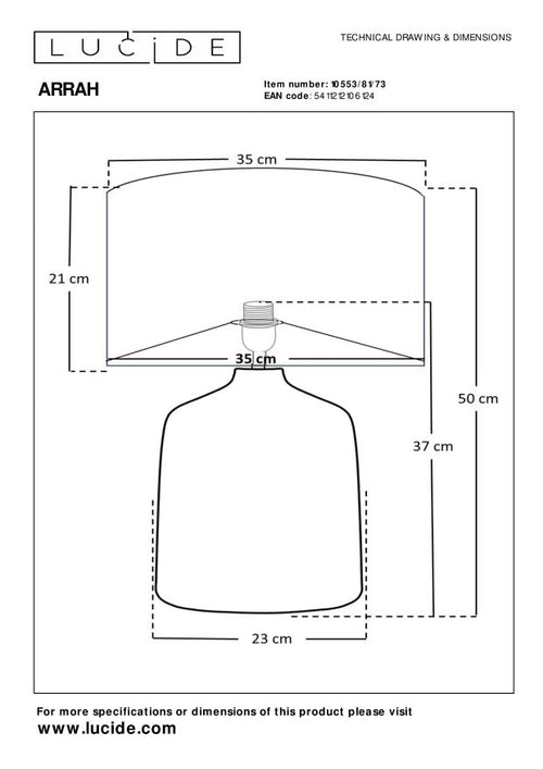 Lucide tafellamp ARRAH - 1xE27 - Naturel - vtwonen shop