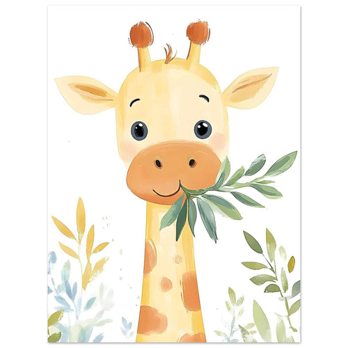 Artfulprints  Tropische giraffe   Poster 30x40 cm