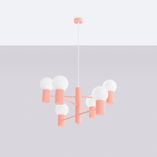 Sollux Lighting Kroonluchter HALO 6 perzik - 64x64x230cm