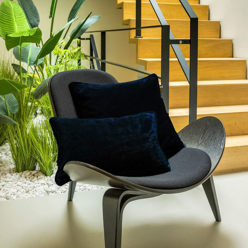 KUSSENSET | 2-delig | Chloe | donkerblauw | Hoii | inclusief veren binnenkussens