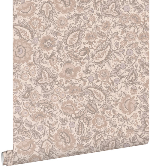 ESTAhome behang vintage bloemen roze en paars - 50 x 900 cm - 132239