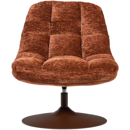 WOOOD draaifauteuil Elvi - Chenille Structuur - Roestbruin - 81x73x84 - vtwonen shop