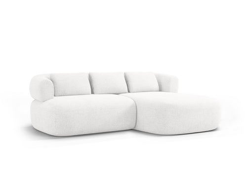 Micadoni rechter hoekbank Jenny 5-zits, boucle ivoor - 145x200x73cm