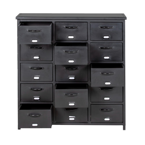 Giga Meubel Ladekast Industrieel - Zwart Metaal - 88x37x88cm - vtwonen shop