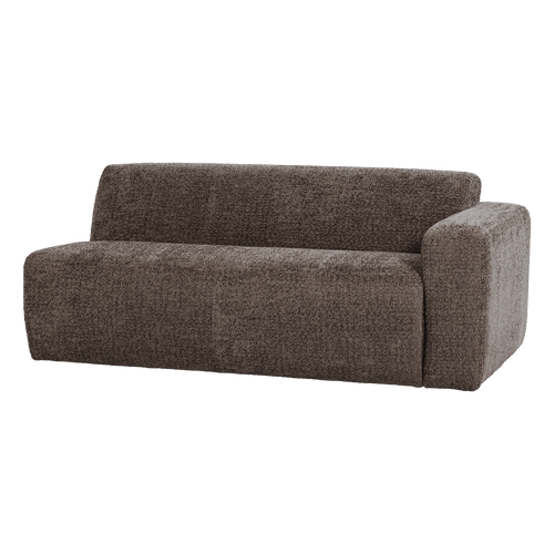 WOOOD 2-zits bank arm rechts Mojo Base - Wollig - Bruin - 74x185x97