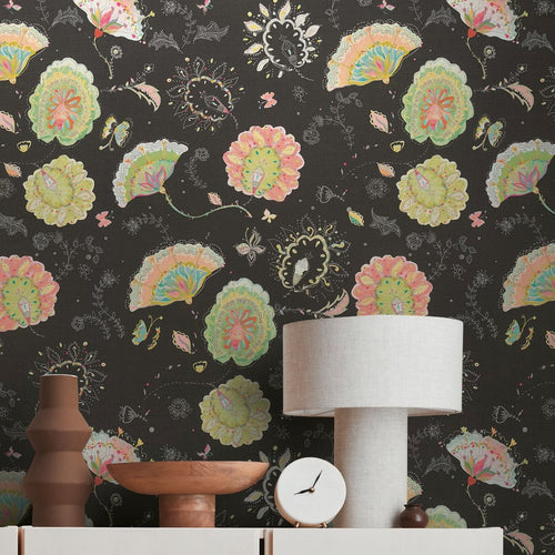 Livingwalls behang bloemmotief zwart en meerkleurig - 53 cm x 10.05 m - AS-388992 - vtwonen shop