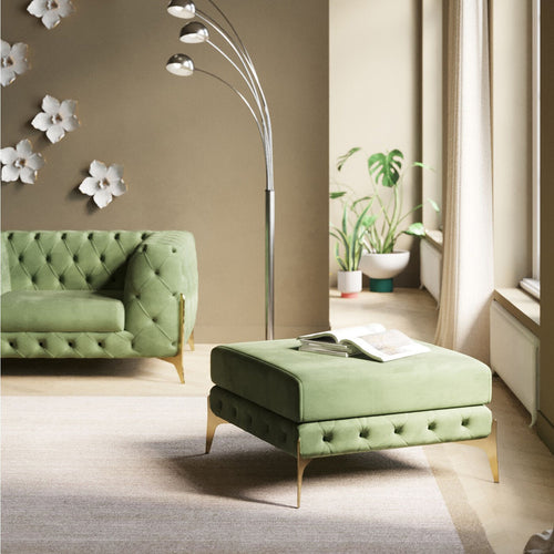 Kare Design Kruk Bellissima fluweel groen
