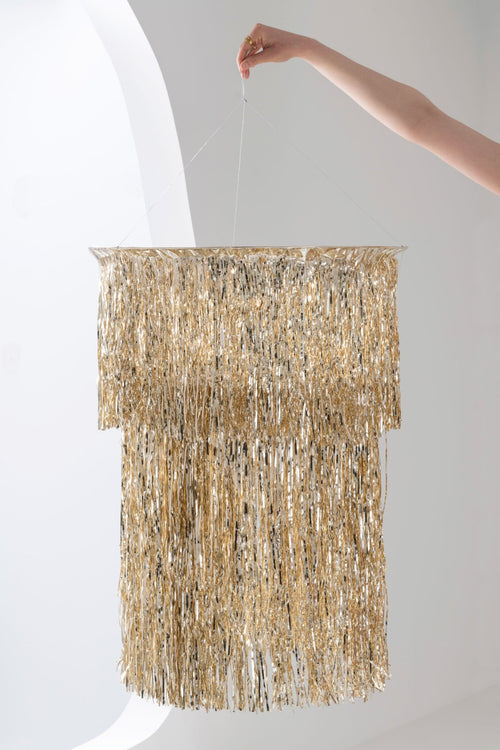 J-Line lampenkap Kandel Frankes Vinyl - kunststof - goud - small