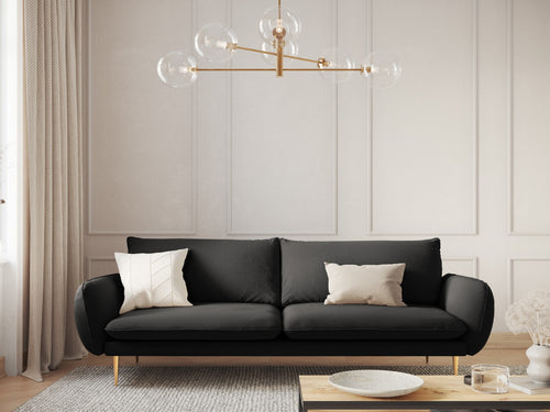 Cosmopolitan Design Bank Vienna 4-zits, boucle, zwart - 92x230x95cm