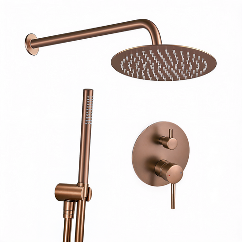 LOMAZOO inbouw regendouche Morea - met handdouche - koper