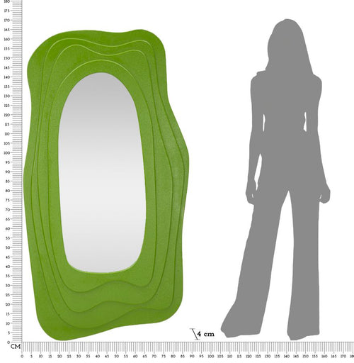 Groene wandspiegel 90x4x165 cm