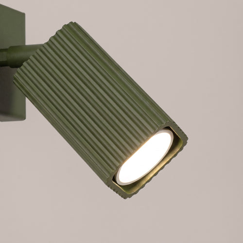 Sollux Lighting Wandlamp RAYO olijfgroen met schakelaar - 8x16x16cm
