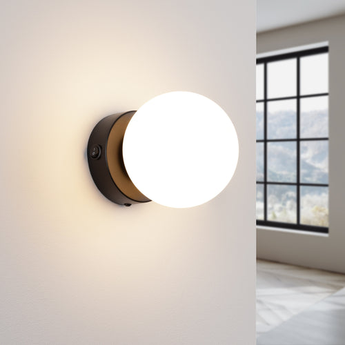 Sollux Lighting Wandlamp YOLI 1 zwart - 12x14x12cm